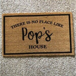 NEW 18x30 There's No Place Like Pop's House Welcome Door Mat Doormat Gift